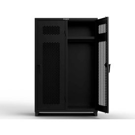 Strong Hold® 1-Tier 2 Door Extra HD Ventilated Locker 48"W x 24"D x 75"H Black Assembled 