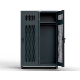 Strong Hold Products 46-2H-24-1T-L StrongHold® 1-Tier 2 Door Ventilated Locker, 48"W x 24"D x 75"H, Gray, Assembled image.