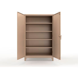 Strong Hold® Extreme Duty Cabinet with 4 Deep Shelves 48"W x 30"D x 78"H Beige 