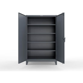 Strong Hold® Extreme Duty Cabinet with 4 Deep Shelves 48"W x 30"D x 78"H Dark Gray 