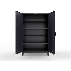 Strong Hold® Extreme Duty Cabinet with 4 Deep Shelves 48"W x 30"D x 78"H Black 