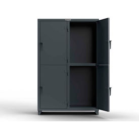 Strong Hold® 2-Tier 4 Door Extra Heavy Duty Locker 48"W x 24"D x 75"H Dark Gray Assembled 