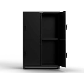 Strong Hold® 2-Tier 4 Door Extra Heavy Duty Locker 48"W x 24"D x 75"H Black Assembled 