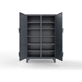 Strong Hold® Extreme Duty Cabinet with 4 Locking Doors 48"W x 24"D x 78"H Dark Gray 