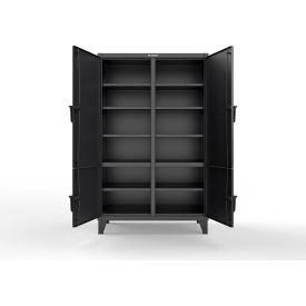 Strong Hold® Extreme Duty Cabinet with 4 Locking Doors 48"W x 24"D x 78"H Black 