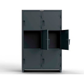Strong Hold Products 46-6D-24-3T-L StrongHold® 3-Tier 6 Door Extra Heavy Duty Locker, 48"W x 24"D x 75"H, Gray, Assembled image.