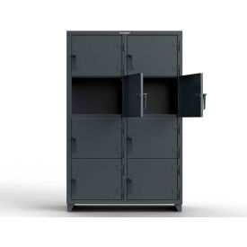 Strong Hold® 4-Tier 8 Door Extra Heavy Duty Locker 48"W x 24"D x 75"H Dark Gray Assembled 