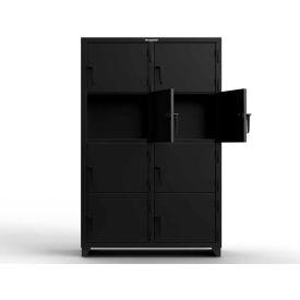 Strong Hold® 4-Tier 8 Door Extra Heavy Duty Locker 48"W x 24"D x 75"H Black Assembled 