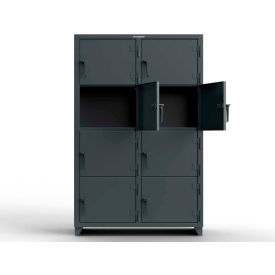 Strong Hold Products 46-8D-24-4T-L StrongHold® 4-Tier 8 Door Extra Heavy Duty Locker, 48"W x 24"D x 75"H, Gray, Assembled image.