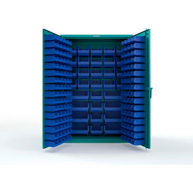 Strong Hold® Extra Heavy Duty Cabinet without Legs 176 Blue Bins 48"W x 24"D x 72"H Teal