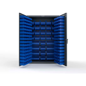 Strong Hold® Extra Heavy Duty Cabinet without Legs 176 Blue Bins 48"W x 24"D x 72"HDark Gray