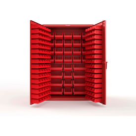 Strong Hold® Extra Heavy Duty Cabinet without Legs 176 Red Bins 48"W x 24"D x 72"H Red