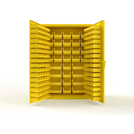 Strong Hold® Extra Heavy Duty Cabinet without Legs 176 Yellow Bins 48"W x 24"D x 72"H Yellow