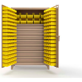 Strong Hold® Extreme Duty Bin Cabinet 154 Bins 9 Drawer 1 Shelf 48"W x 24"D x 78"H Beige 