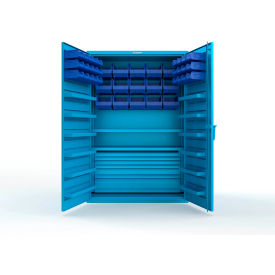 Strong Hold® Extra Heavy Duty Cabinet without Legs 42 Blue Bins 48"W x 24"D x 72"HLight Blue
