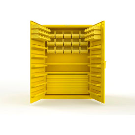 Strong Hold® Extra Heavy Duty Cabinet without Legs 42 Yellow Bins 48"W x 24"D x 72"H Yellow
