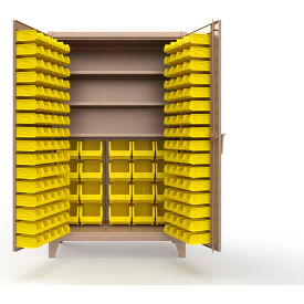 Strong Hold® Extreme Duty Bin Cabinet 164 Bins 3 Shelf 48"W x 24"D x 78"H Beige 