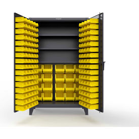 Extreme Duty Bin Cabinet, 164 Bins, 3 Shelf, 48"W x 24"D x 78"H, Black view 2