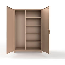 Strong Hold® Extra Heavy Duty Janitorial Cabinet w/ 4 Shelves 48"W x 24"D x 75"H Beige 