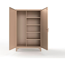 Strong Hold® Extreme Duty Janitorial Cabinet w/ 4 Shelves 48"W x 24"D x 78"H Beige 