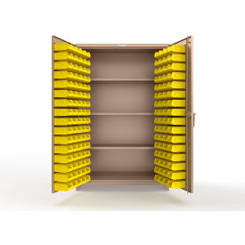 Strong Hold® Extra HD Bin Cabinet w/ScanLogic Basic Lock 48"W x 24"D x 75"H Beige 