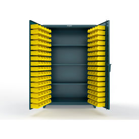 Strong Hold® Extra HD Bin Cabinet with 3 Shelves 144 Bins 48"W x 24"D x 75"H Blue 