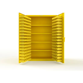 Strong Hold® Extra Heavy Duty Cabinet without Legs 144 Yellow Bins 48"W x 24"D x 72"H Yellow
