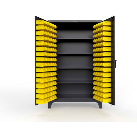 Strong Hold® Extreme Duty Bin Cabinet w/SecuRam ScanLogic Smart Lock 48"W x 24"D x 78"H Black 