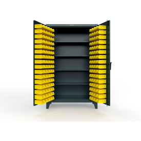 Strong Hold® Extreme Duty Bin Cabinet with SecuRam Guard App 48"W x 24"D x 78"H Blue 