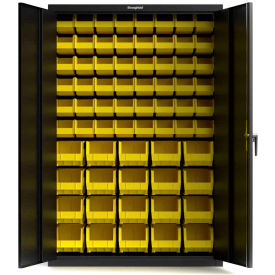Strong Hold Products 46-BSC-180-P StrongHold® Heavy Duty 18 GA Bin Cabinet With 68 Storage Bins. Dual Locking. 48"W X 18"D X 72"H image.