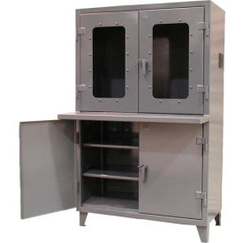Strong Hold Products 46-CC-LD-242ES Strong Hold Clear View Computer Cabinet with Welded Shelf 48"W x 24"D x 78"H image.