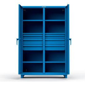 Strong Hold Products 46-DS-246-6DB-L-RAL5001 Stronghold Double Shift Cabinet with 6 Drawers 48"W x 24"D x 75"H , Blue image.