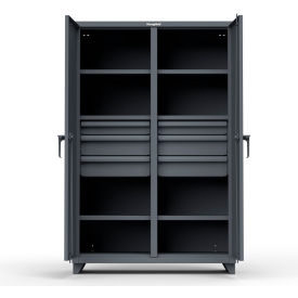 Strong Hold Products 46-DS-246-6DB-L-RAL7024 Stronghold Double Shift Cabinet with 6 Drawers 48"W x 24"D x 75"H , Dark Gray image.