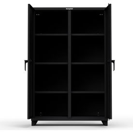 Strong Hold Products 46-DS-246-L-RAL9005 Stronghold Double Shift Industrial Cabinet 48"W x 24"D x 75"H , Black image.