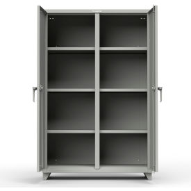 Strong Hold Products 46-DS-246-L-RAL7037 Stronghold Double Shift Industrial Cabinet 48"W x 24"D x 75"H , Gray image.