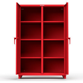 Strong Hold Products 46-DS-246-L-RAL3001 Stronghold Double Shift Industrial Cabinet 48"W x 24"D x 75"H , Red image.