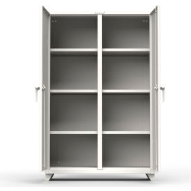 Strong Hold Products 46-DS-246-L-RAL9003 Stronghold Double Shift Industrial Cabinet 48"W x 24"D x 75"H , White image.