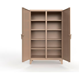 Strong Hold® Double Shift Storage Cabinet 12 Gauge 48"W x 24"D x 78"H Beige 