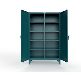 Strong Hold® Double Shift Storage Cabinet 12 Gauge 48"W x 24"D x 78"H Blue 