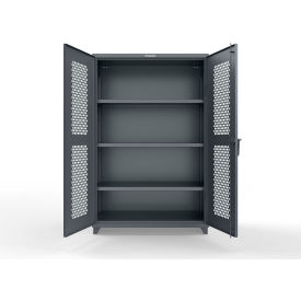 Strong Hold® HD Stationary Ventilated Cabinet 48"W x 24"D x 75"H Dark Gray 
