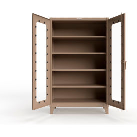 Strong Hold® Clearview Cabinet with SecuRam Guard App 48"W x 24"D x 78"H Beige 