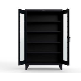 Strong Hold® Clearview Cabinet with 4 Shelves 48"W x 24"D x 78"H Black 