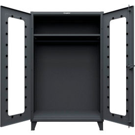 Strong Hold® Clearview Uniform Cabinet with Hanger Rod  48"W x 24"D x 78"H Dark Gray 