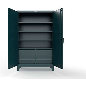 Strong Hold® Extreme Duty Cabinet w/4 Slide-Out Shelves & 6 Drawers 48"W x 24"D x 78"H Blue 
