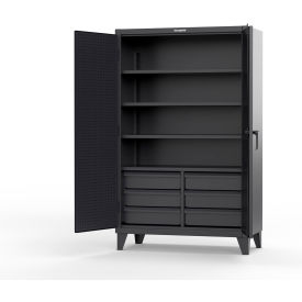 Strong Hold® Extreme Duty Cabinet w/4 Slide-Out Shelves & 6 Drawers 48"W x 24"D x 78"H Black 