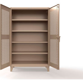 Strong Hold® HD Stationary Ventilated Cabinet w/ CompX Regulator Lock 48"W x 24"D x 78"HBeige 
