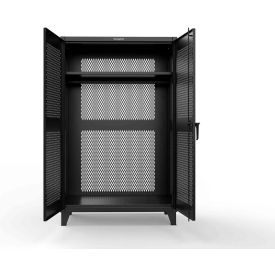 Strong Hold® Extreme Duty 12 GA. Uniform Cabinet w/Hanger Rod 48"W x 24"D x 78"H Black 