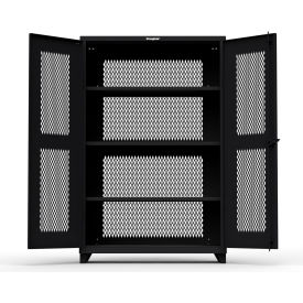 Strong Hold Products 46-VBS-243-L-RAL9005 Stronghold Fully-Ventilated Industrial Cabinet 48"W x 24"D x 75"H, Black image.