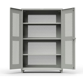 Strong Hold Products 46-VBS-243-L-RAL7037 Stronghold Fully-Ventilated Industrial Cabinet 48"W x 24"D x 75"H, Gray image.
