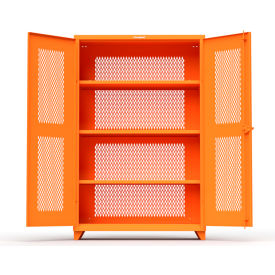Strong Hold Products 46-VBS-243-L-RAL2009 Stronghold Fully-Ventilated Industrial Cabinet 48"W x 24"D x 75"H, Orange image.